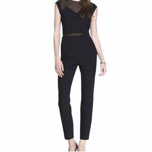 Express Elegant Black Mesh Jumpsuit